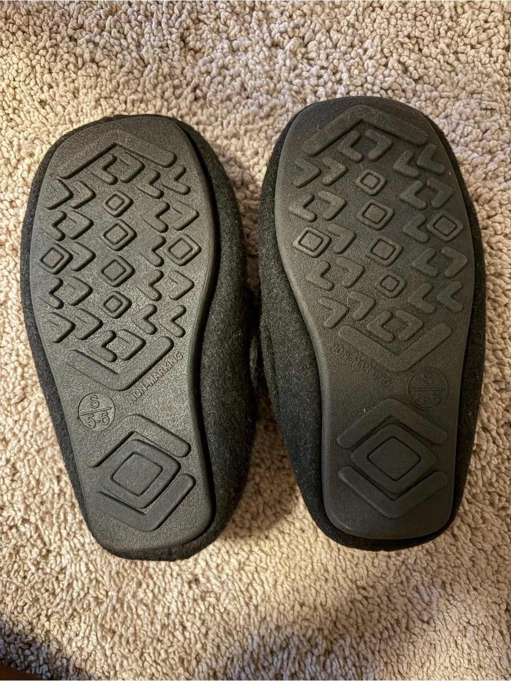 Kids Cozy Black Faux-Fur Lined Slip-On Slippers